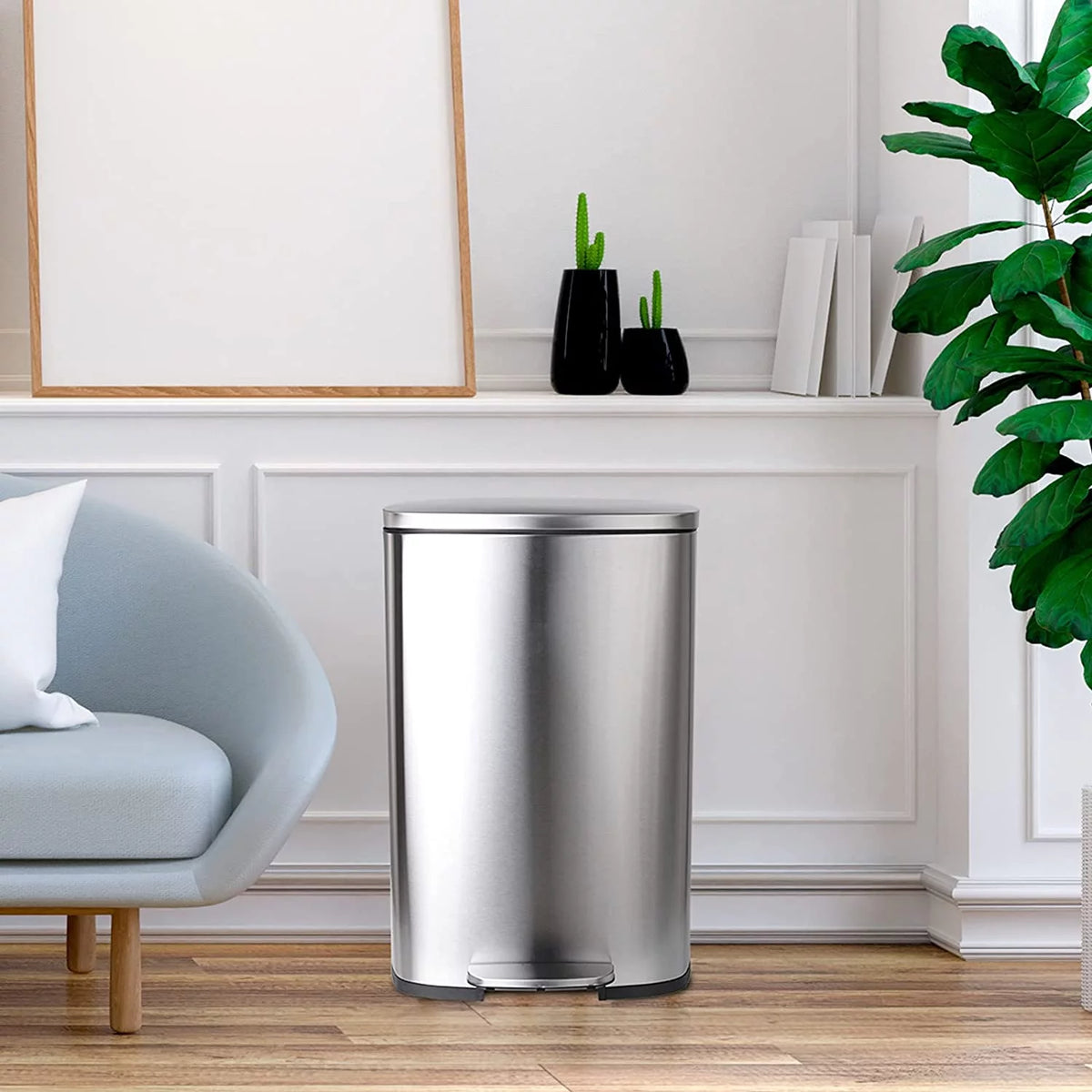 50L Stainless Steel Garbage Can S6309