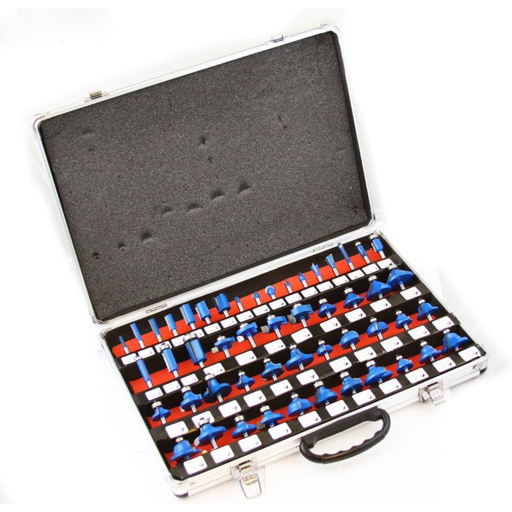 50-Piece 1/4 inch Tungsten Carbide Router Bit Set Y75429