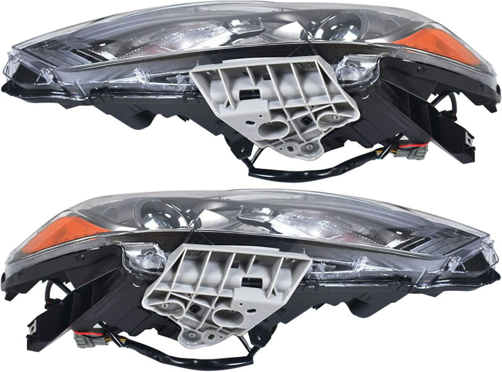 Replacement Halogen Headlights for 2016 2017 2018 Nissan Altima Black Bezel Chrome Style Headlight Assembly W21510