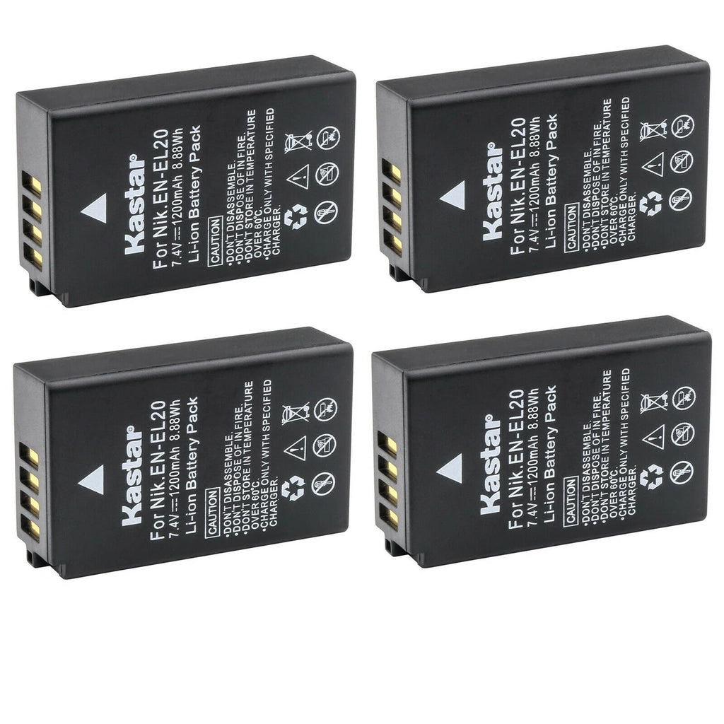 4-Pack EN-EL20 Battery Replacement for Nikon Camera K49335