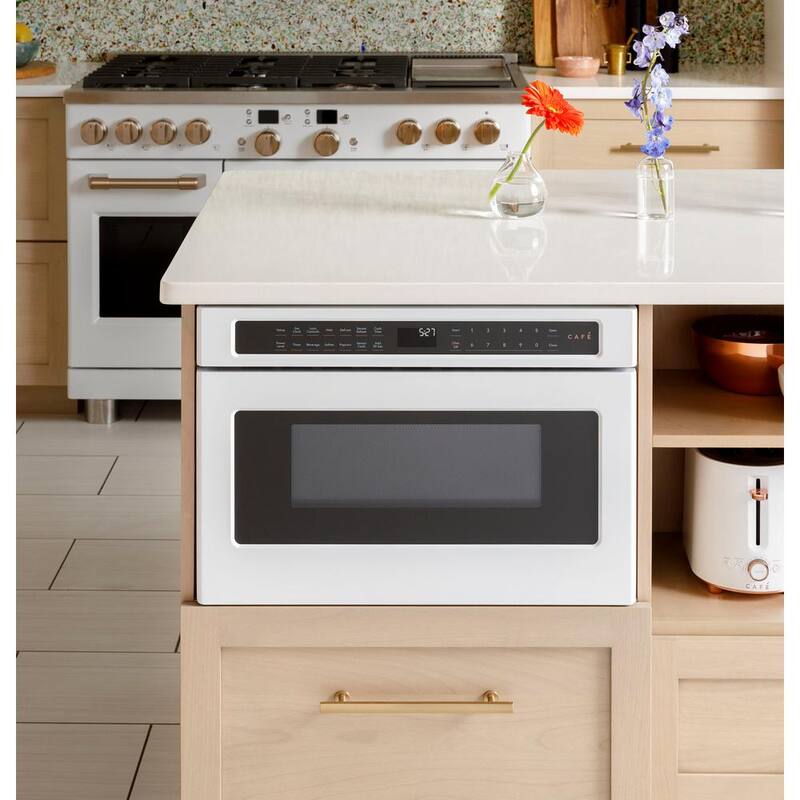 Built-In Microwave Drawer in Matte White with Sensor Cooking V9912