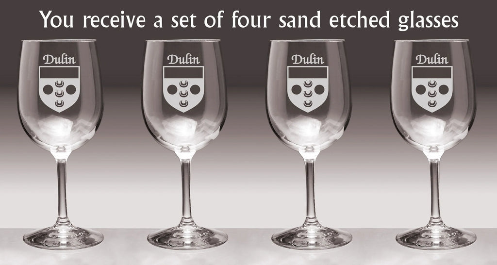 Irish Coat of Arms Wine Glasses Set of 4 D3415