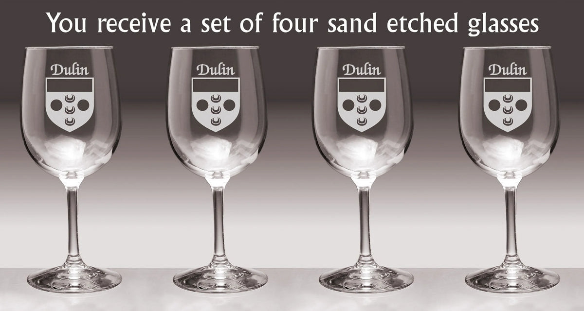 Irish Coat of Arms Wine Glasses Set of 4 D3415
