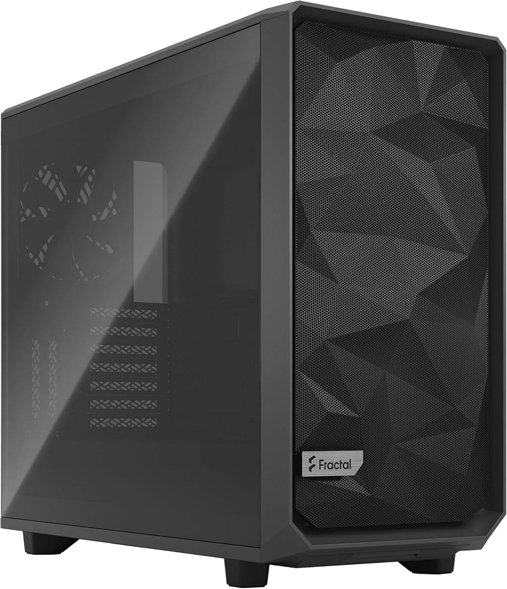 Black ATX Mid Tower Computer Case with Tempered Glass Window I4487