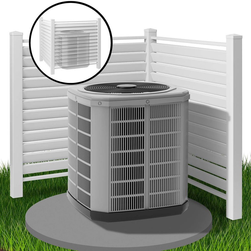 White 48" x 48" Louvered Privacy Screen W460087