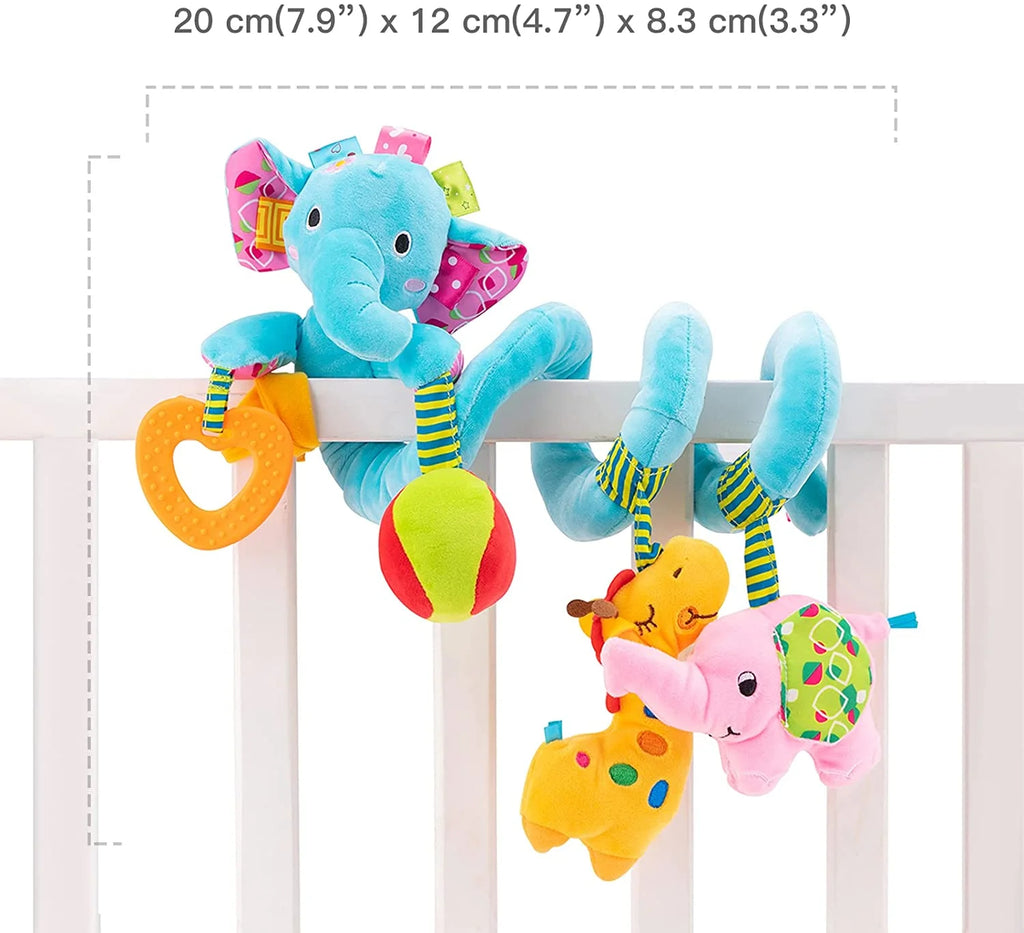 Blue Elephant Hanging Plush Rattle Crib Toy K44269