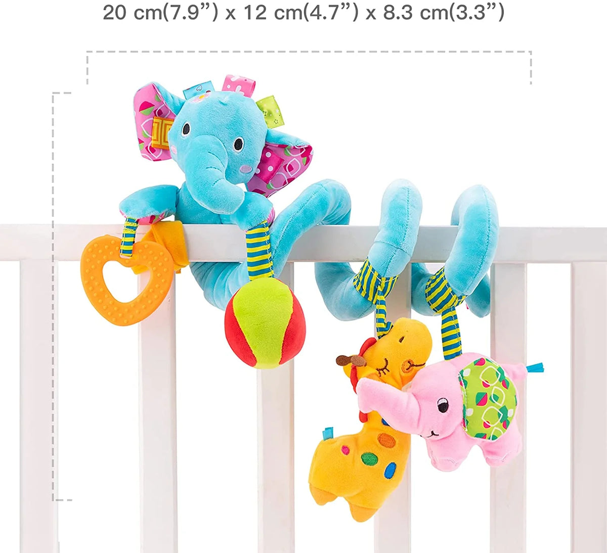 Blue Elephant Hanging Plush Rattle Crib Toy K44269