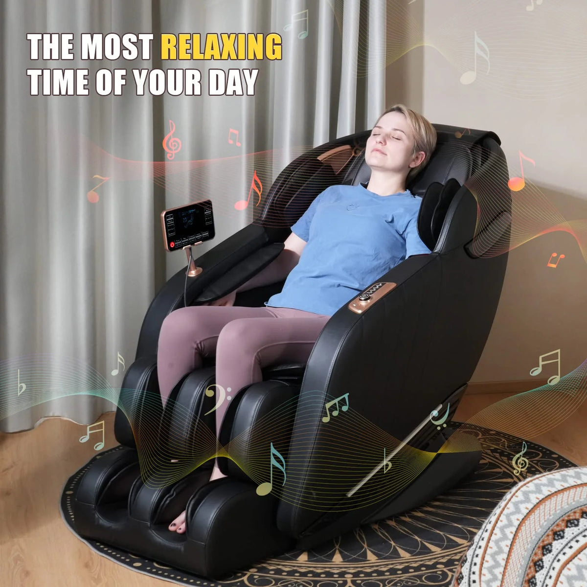 Black Zero Gravity Full Body Massage Chair with Heat B8665