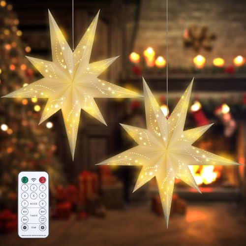 2 Pack 27 Inch Paper Star Lantern White W2037