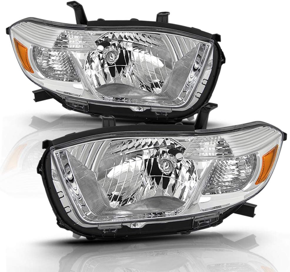 Chrome Housing Headlights Headlamps Assembly for Toyota Highlander N61993