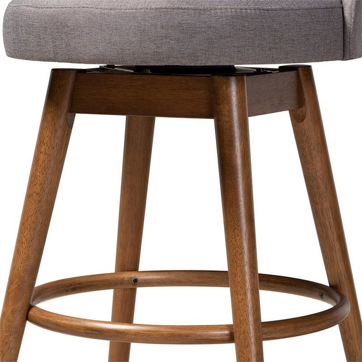 Gray Upholstered Swivel Bar Stool (Set of 2) H617