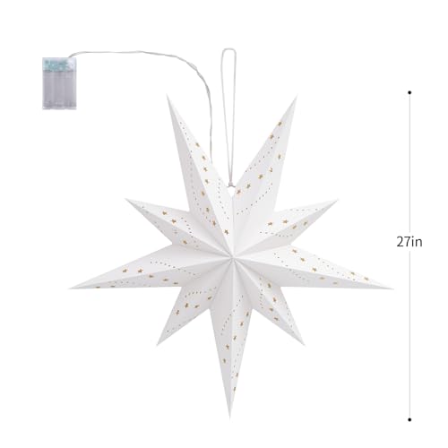 2 Pack 27 Inch Paper Star Lantern White W2037