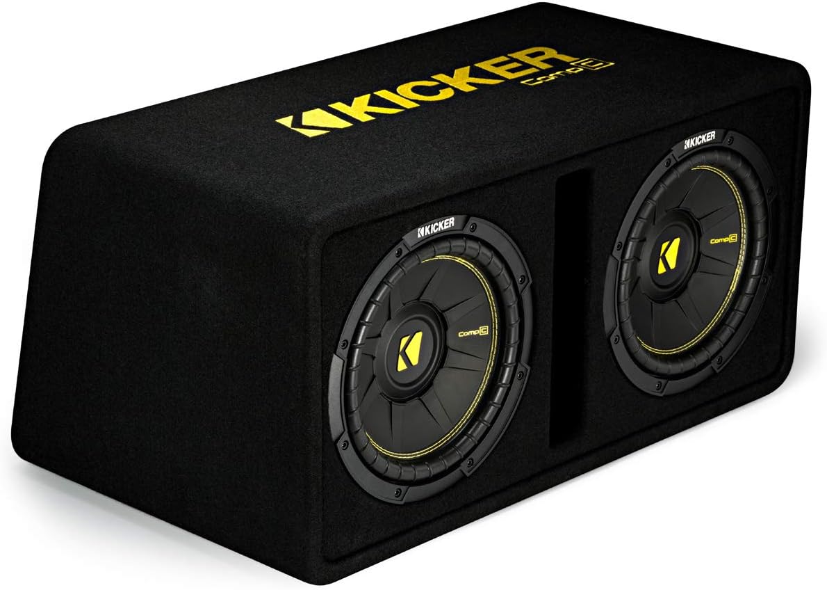 Dual 10" CompC Ported Sub Box Enclosure with 800 Watt Amplifier and Amp Install Kit V545