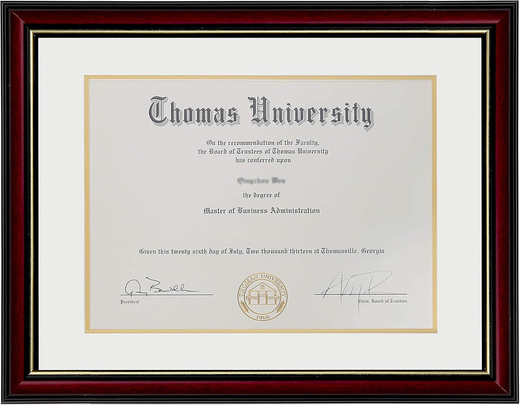 Diploma Frame Real Wood Glass Golden Rim 8.5x11 Inch with Mat 11x14 Inch Without Mat Double Mat Navy Blue Z246