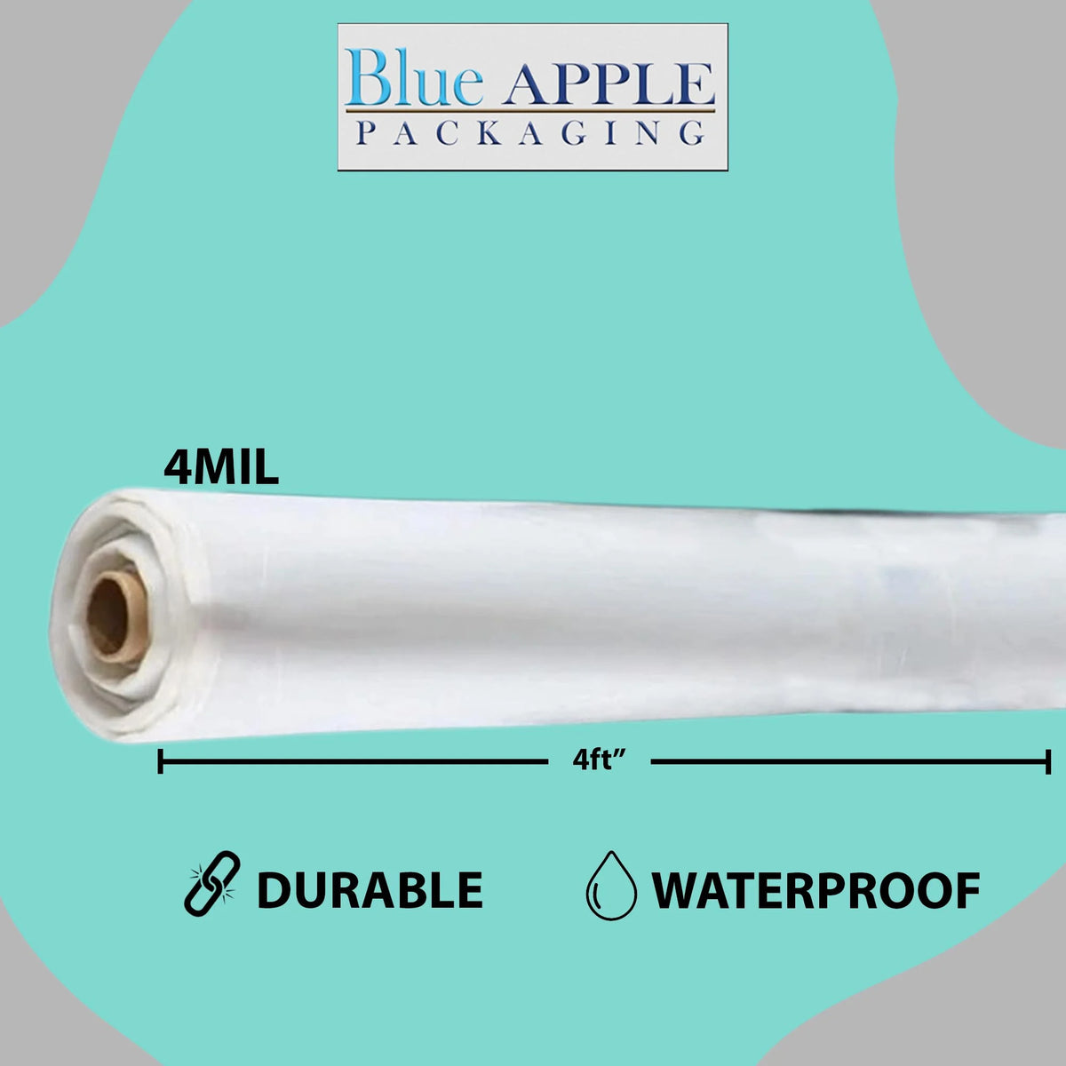 4Mil Clear LDPE Plastic Sheeting Tarp (4ft x 100ft) U756