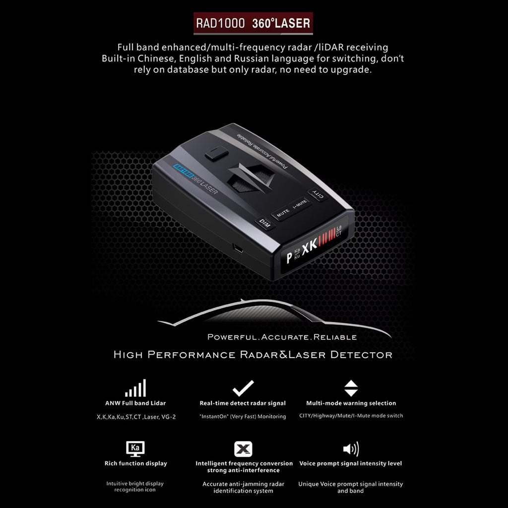 360° Laser Speed Radar Detector Z5969