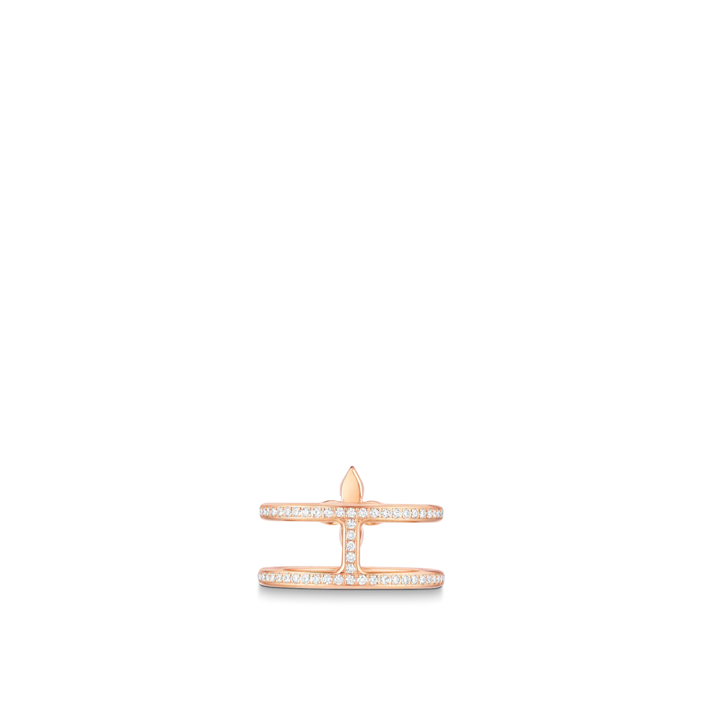 Rose Gold and Diamond Double Row Ring Z741385