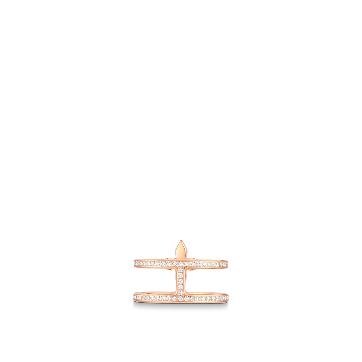 Rose Gold and Diamond Double Row Ring Z741385