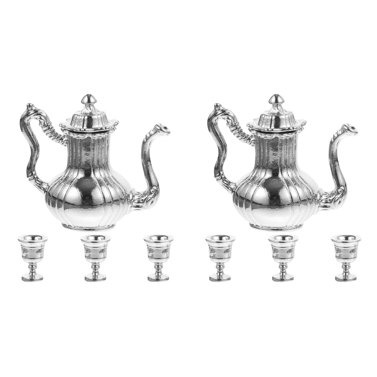 Miniature Dollhouse Accessories Simulation Teapot Wine Bottle Jewelry Ornaments Sets Pretend Metal Models Toys X80148