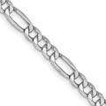 14K White Gold 4.4 mm Semi-Solid 16 in. Figaro Chain Z68996