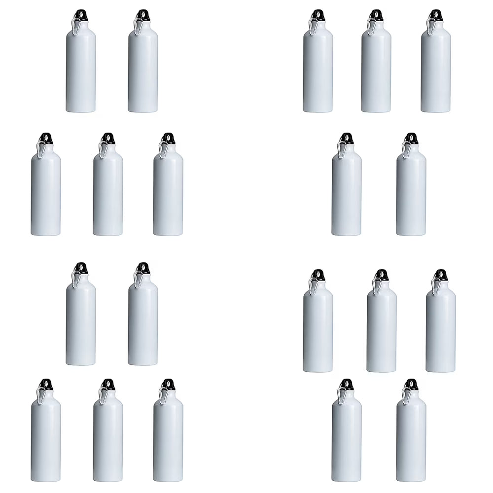 20pcs 750ml Aluminum Water Bottles with Carabiner Hook U90793