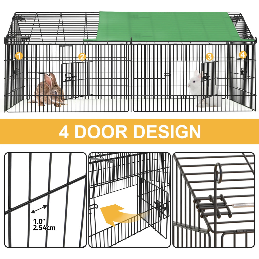 71-inch Metal Chicken Coop with Waterproof Cover Y814984