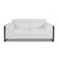 White Leather Loveseat U1483