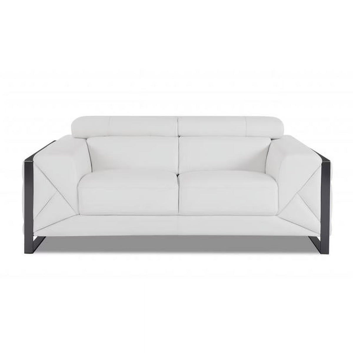 White Leather Loveseat U1483