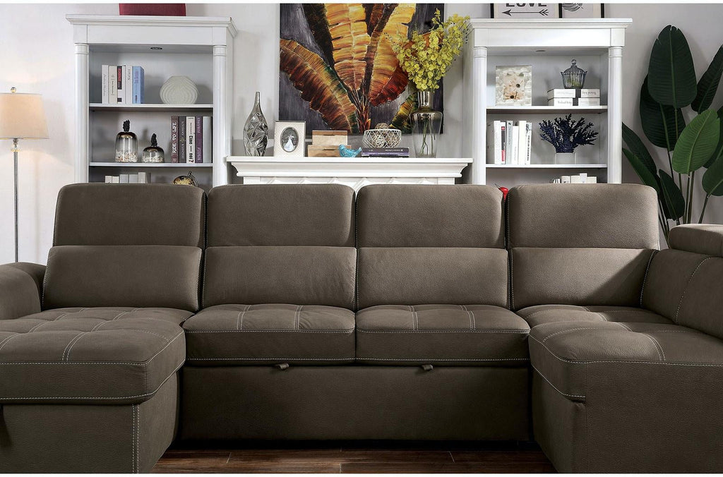 Light Brown Nabuck Sectional Sofa X853236