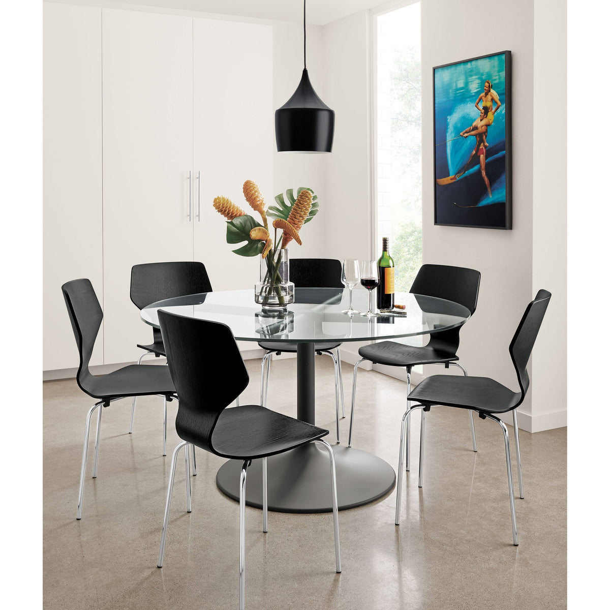 Indigo Pike Side Chair with Metal Base T1848