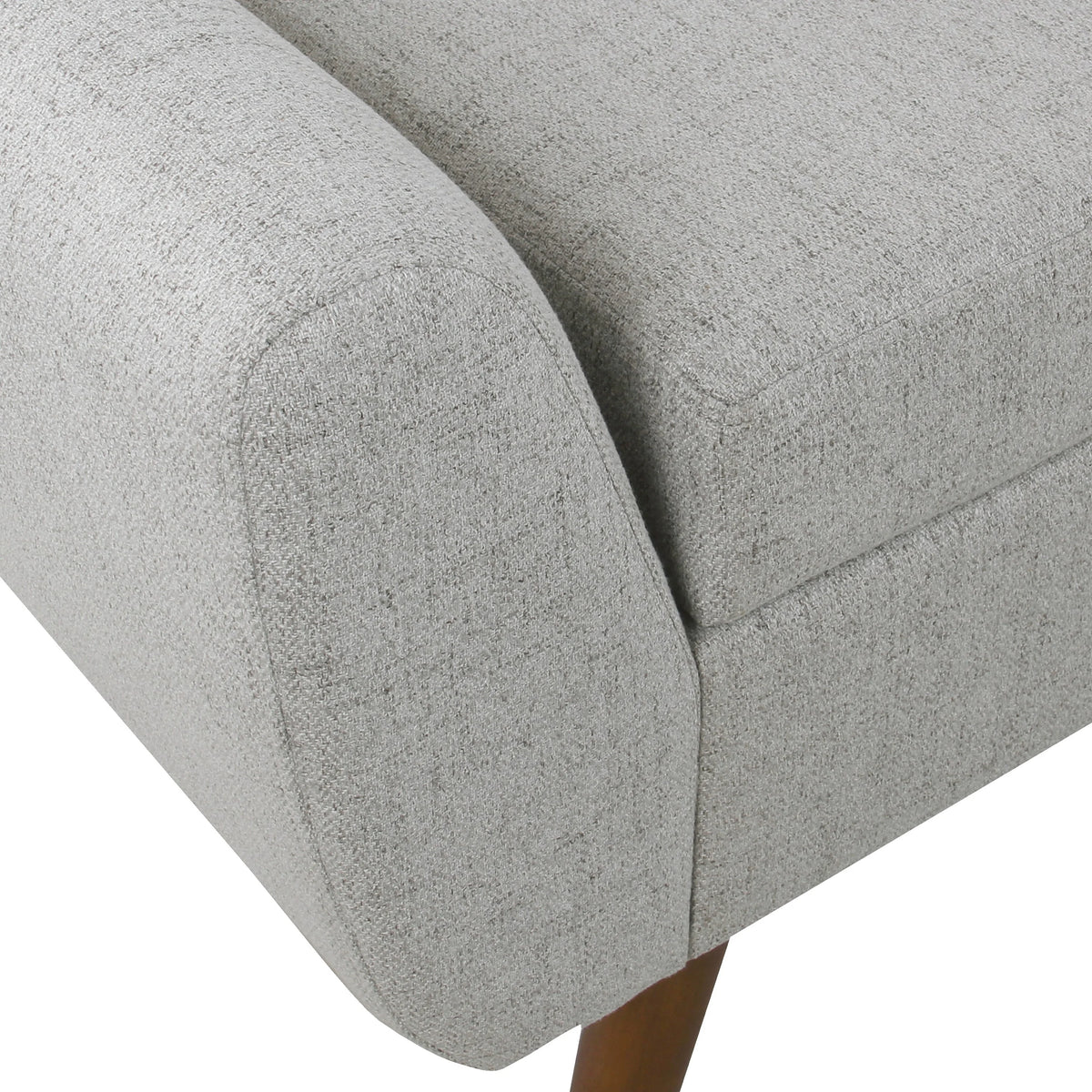 Gray Woven Storage Bench with Wood Legs S79245