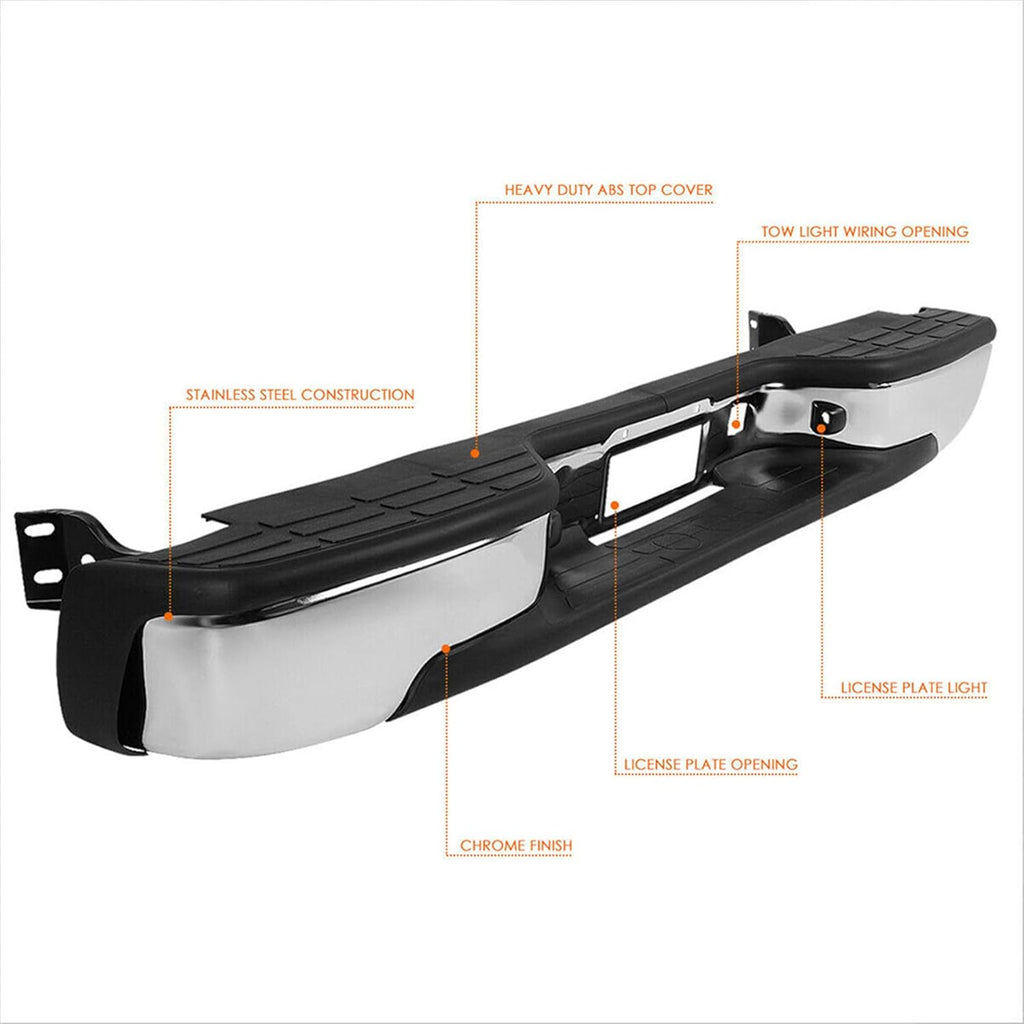 Chrome Rear Step Bumper for GMC Sierra Chevrolet Silverado 1999-2007 R3676