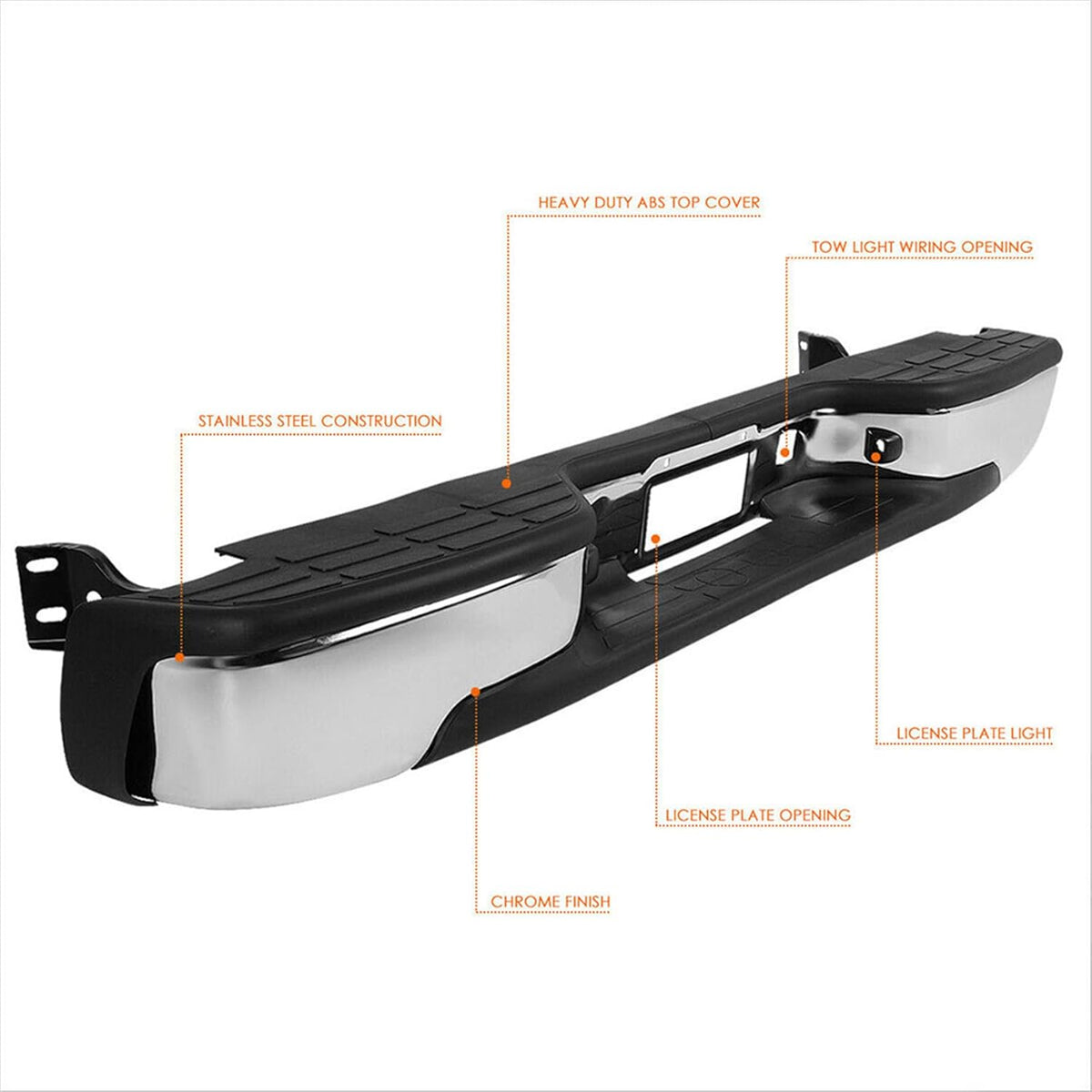 Chrome Rear Step Bumper for GMC Sierra Chevrolet Silverado 1999-2007 R3676