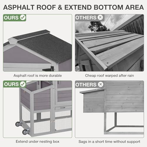 Grey Poultry Cage with Wheels, Nesting Box, Tray, and Roof O5961