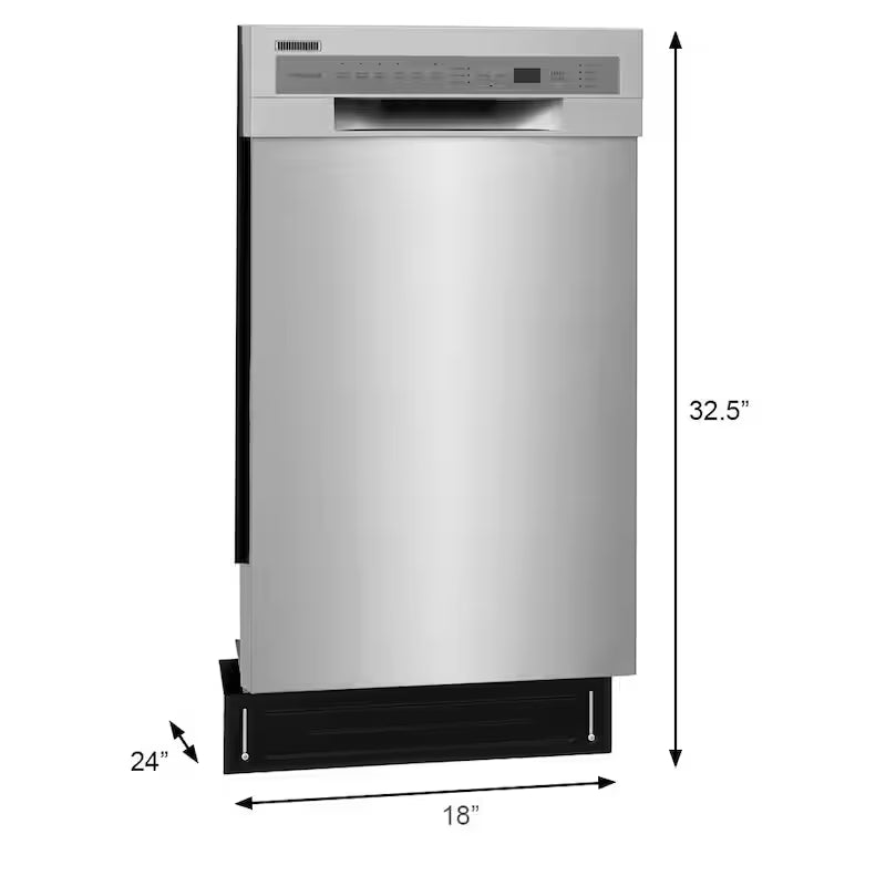 18 In. Front Control Built-In Tall Tub Dishwasher in Stainless Steel with 6-Cycles, 52 dBA O977