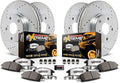 Front and Rear Carbon Fiber Ceramic Brake Kit with Drilled/Slotted Brake Rotors P34488