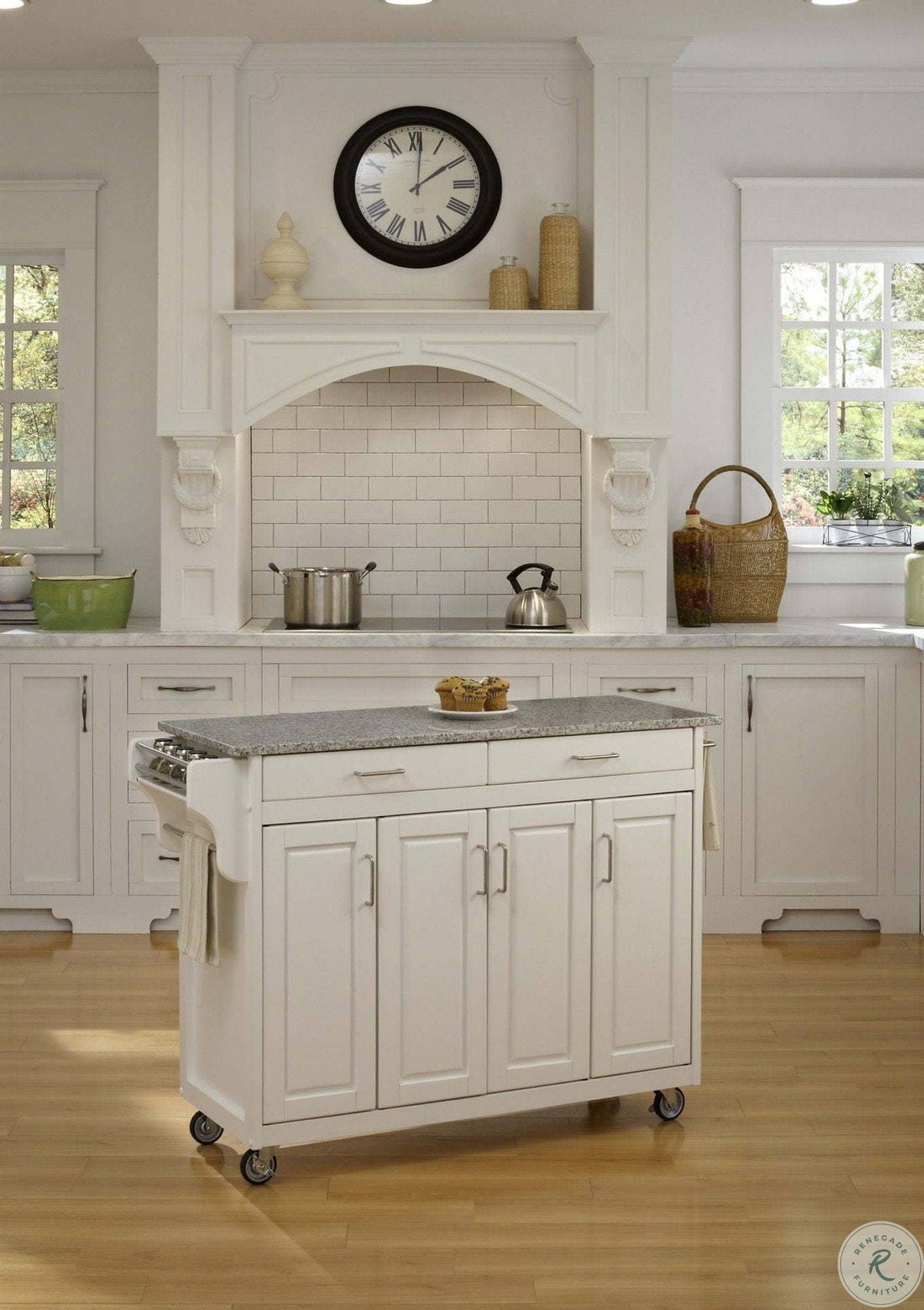 White Granite Top Cart O504