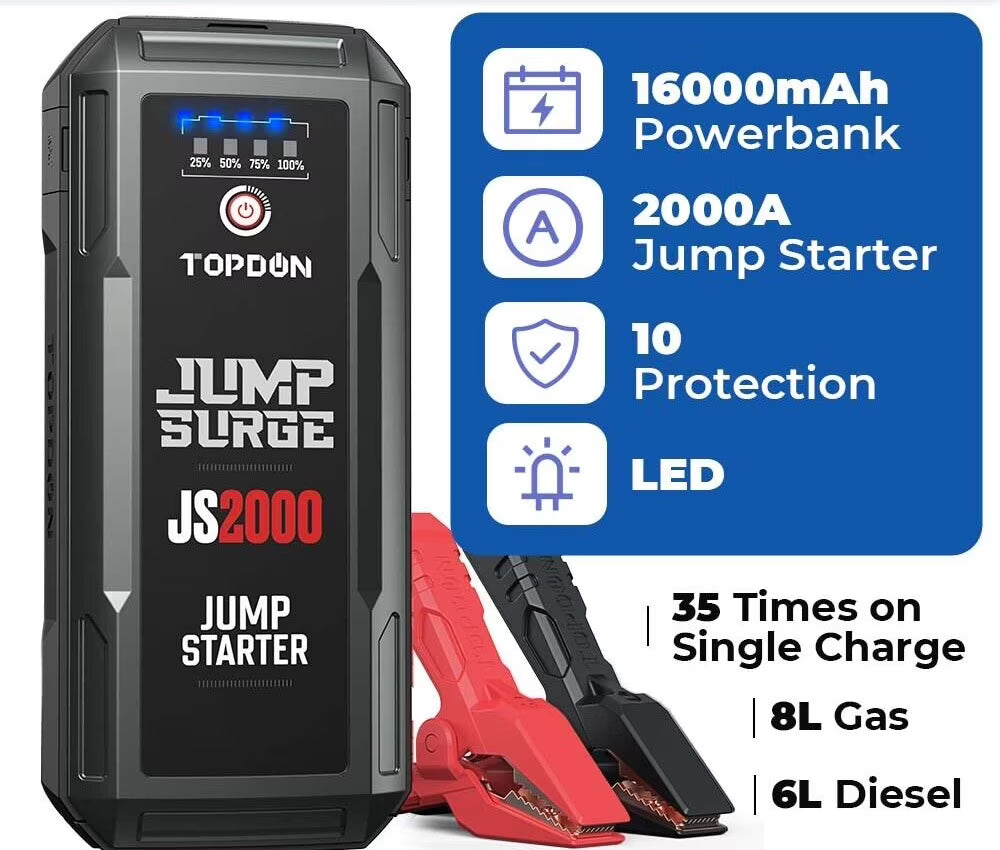 12V 2000A Peak Car Battery Charger Jump Starter R464