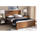 Brown-Finished Wood Twin Platform Bed M243