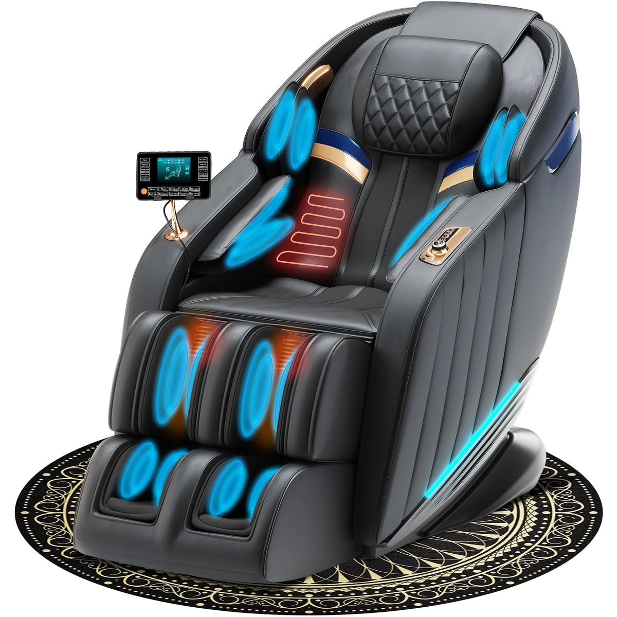 Black Zero Gravity Full Body Massage Chair with Heat B8665