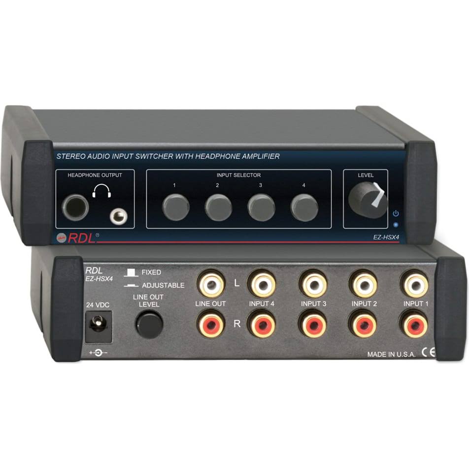 4x1 Stereo Audio Input Switcher with Headphone Amp I837