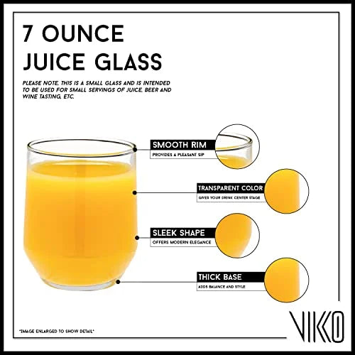 7 oz Clear Glass Juice Glasses, Set of 6 U231