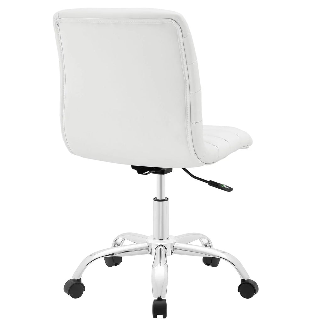 White Faux Leather Office Chair I112