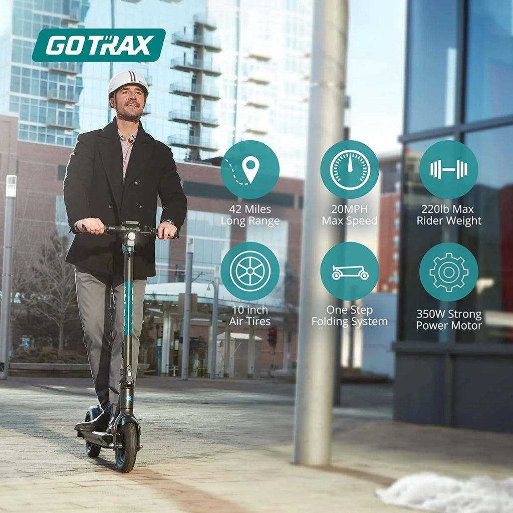 Electric Scooter with 10 Pneumatic Tire, 42 mile 20 mph 500W Motor D836