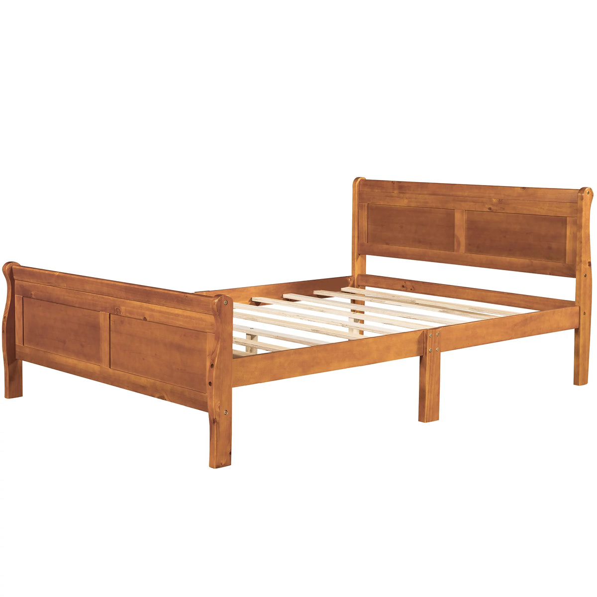 Oak Full Platform Bed Frame with Headboard and Footboard O687