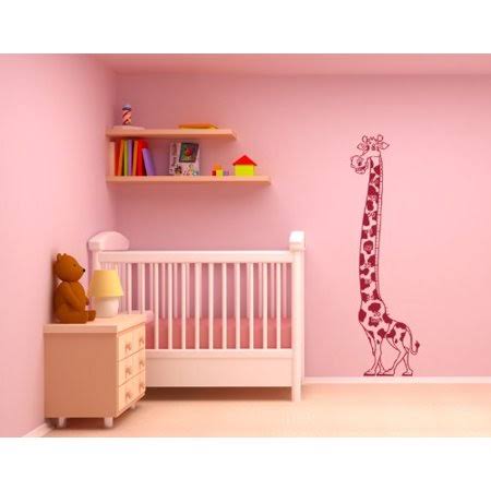 Lilac 20in x 71in Giraffe Wall Decal Height Ruler Y754288