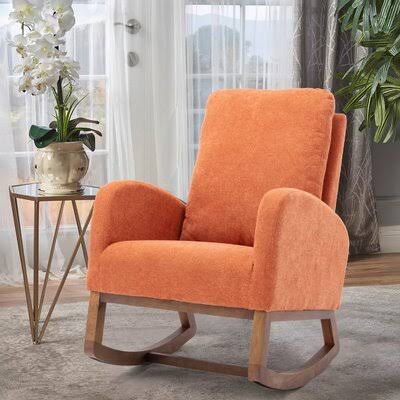 Orange Fabric Rocking Chair W2206