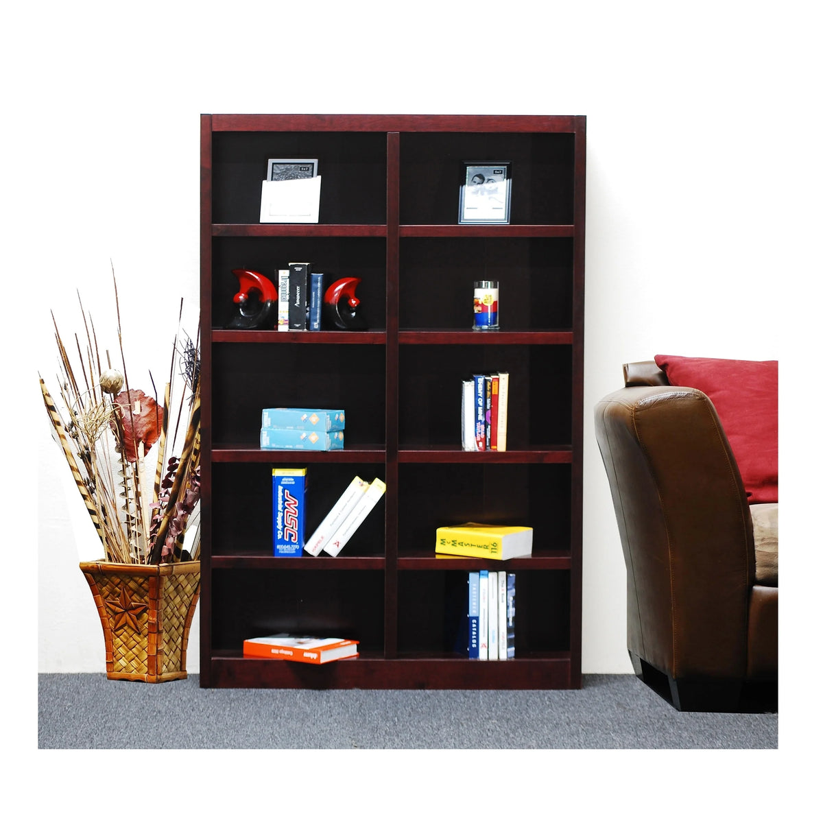10 Shelf Espresso Wood Bookcase O4760