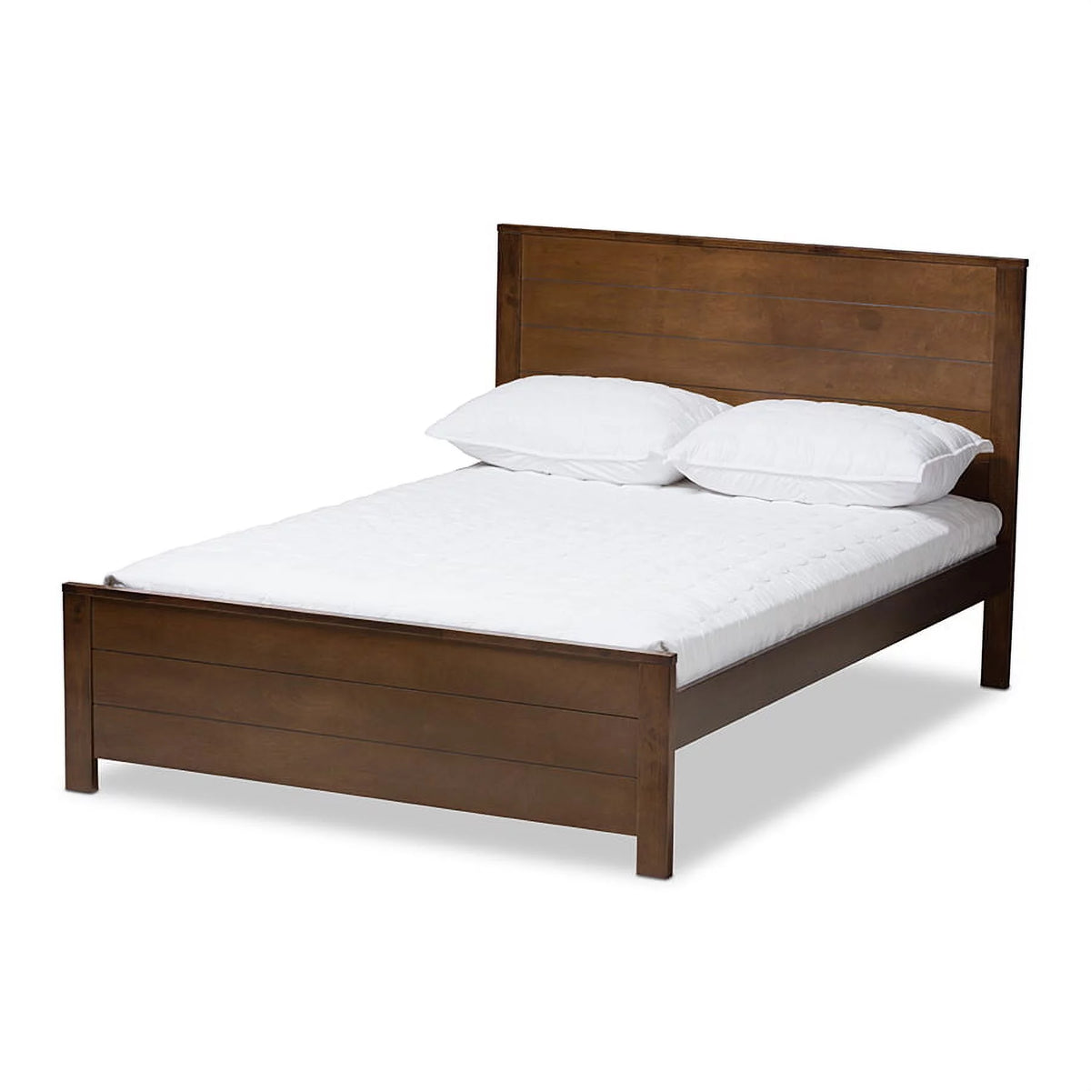 Brown-Finished Wood Twin Platform Bed M243