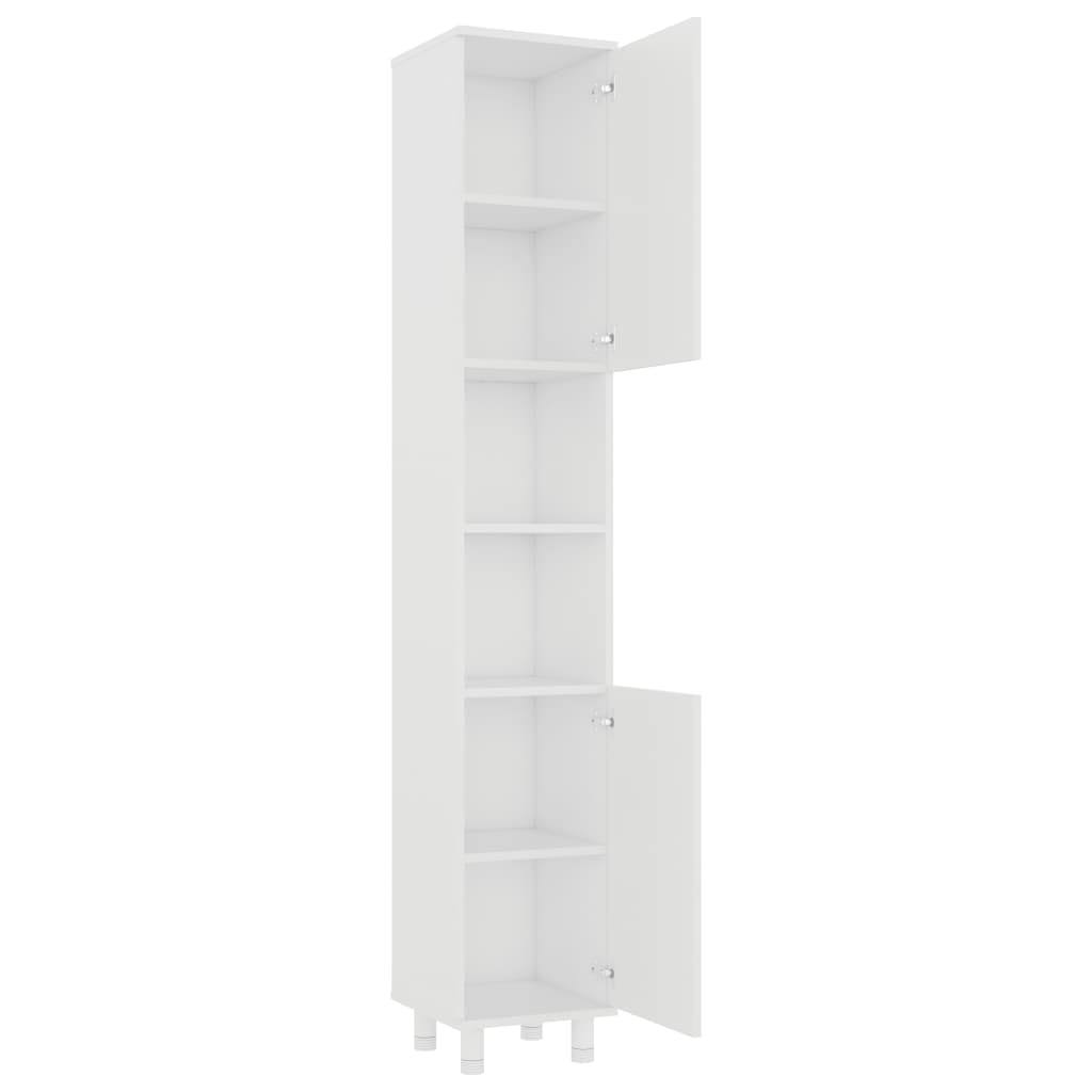 White and Sonoma Oak Bathroom Cabinet Chipboard L40573